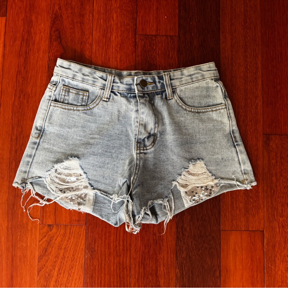 Distressed Denim Women Shorts